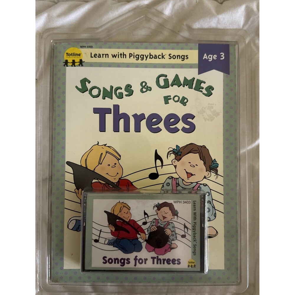 Songs & Games for Threes Totline Productions Book & Cassette New WPH 3303 3403